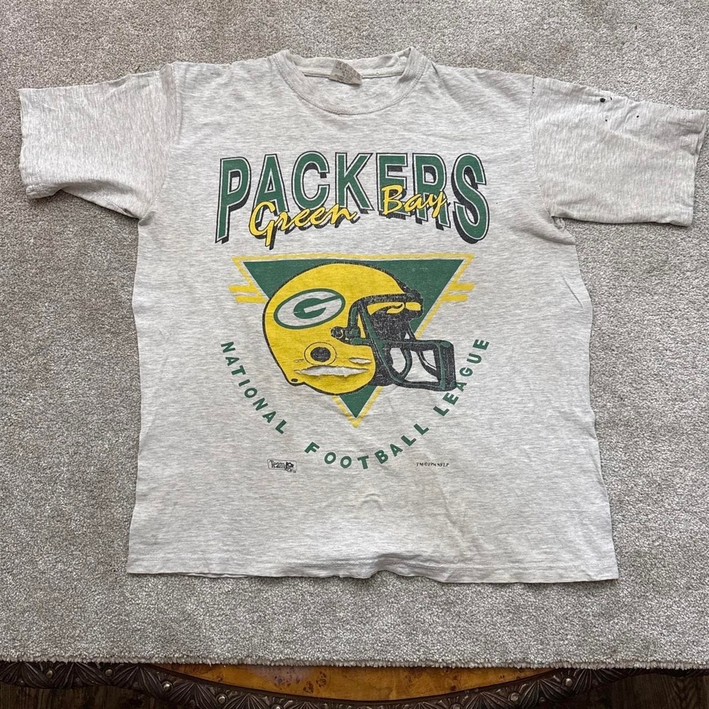 Rare Vintage 1994 Green Bay Packers Big Helmet T-Shirt XL Distressed NFL USA
